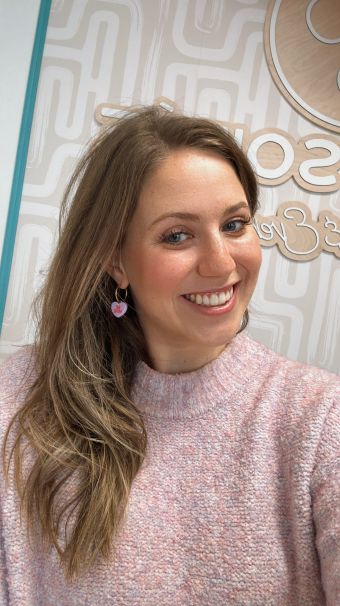 Conversation Heart Hoop Earrings