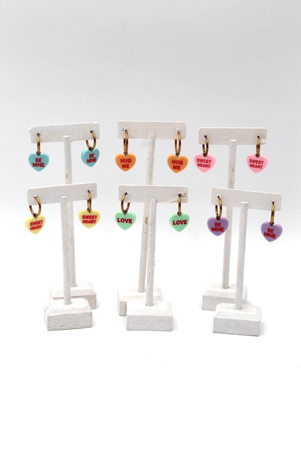 Conversation Heart Hoop Earrings