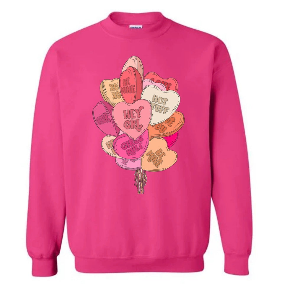 Conversation Heart Balloons Crewneck