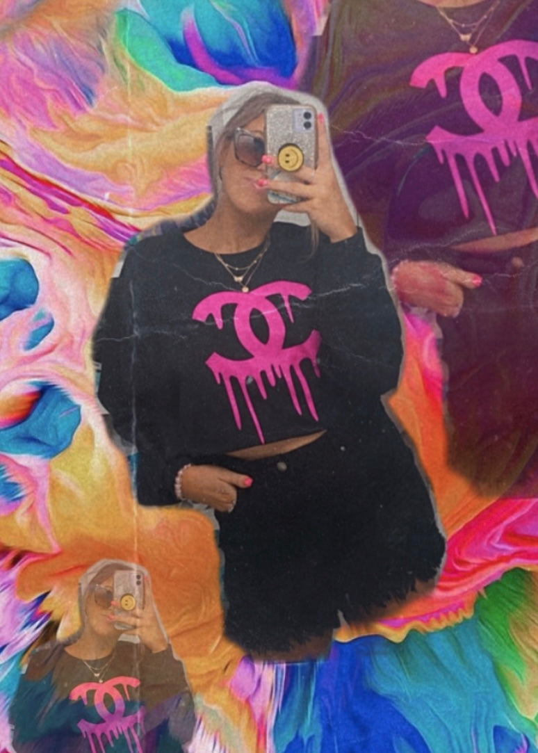 Dripping Channel Crewneck