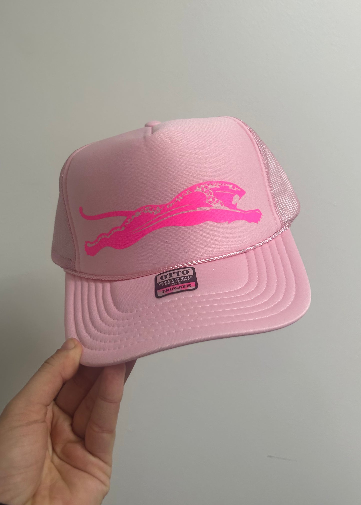 Pink on Pink Vintage Jags Trucker